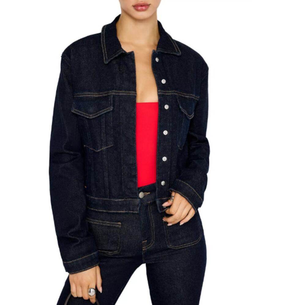 Good American Women's Indigo Committed to Fit Denim Jacket Size XS - Picture 1 of 10